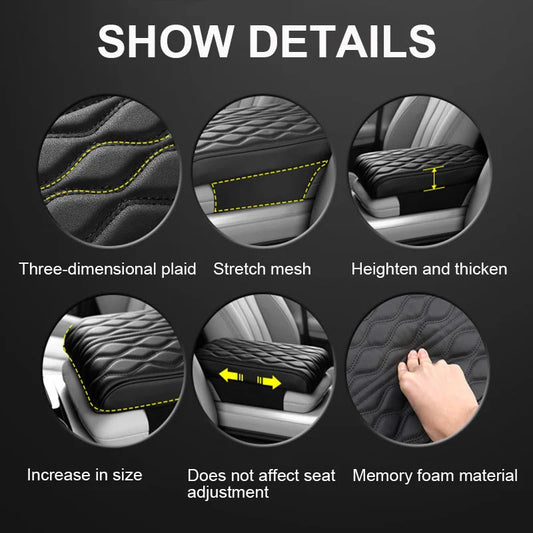 31x21cm Universal Car Armrest Pad – Memory Foam Cushion for Comfort