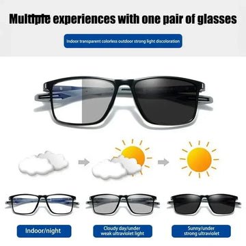 Photochromic TR90 Multifocal Glasses – Anti-Blue Light, Progressive Eyewear for Men & Women.