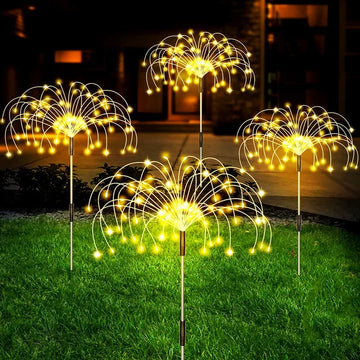 Solar Firework Light – Dandelion Globe with 90/150/200 LEDs for Garden & Holiday Decor.